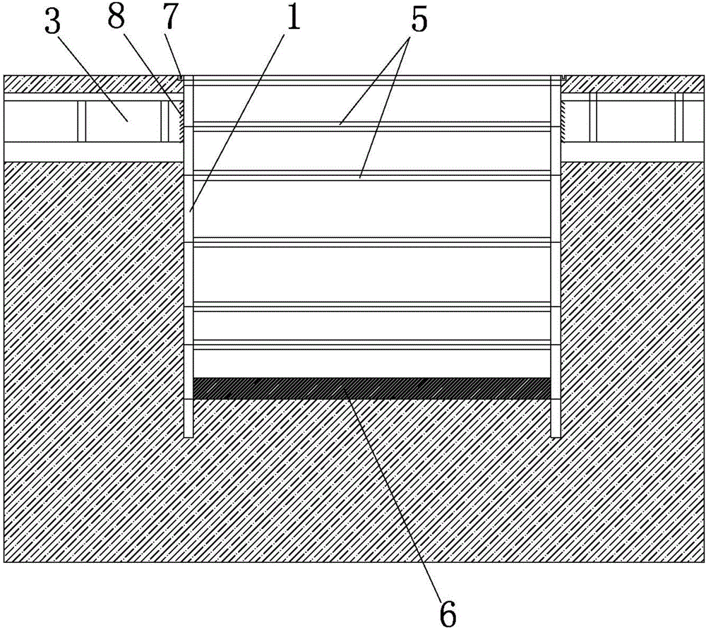 Foundation pit support construction method suitable for three-free-face building envelope