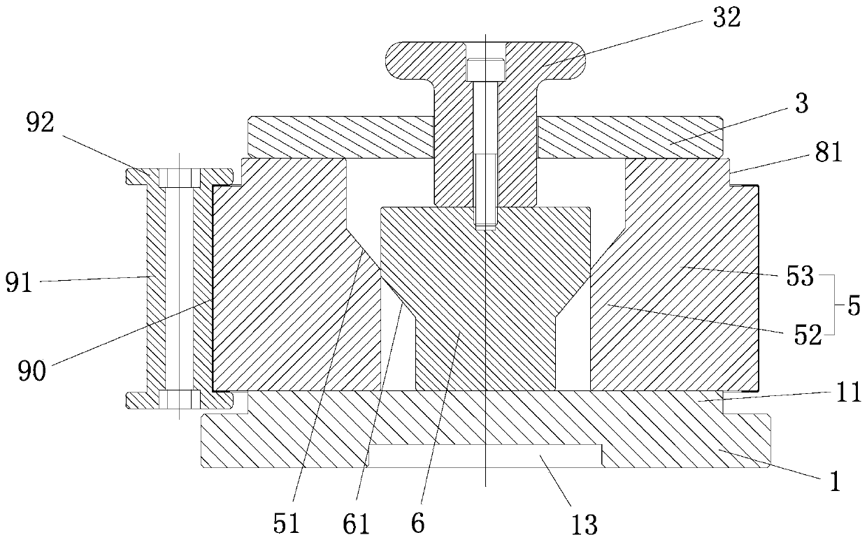 A shrinking mold for an inner slider