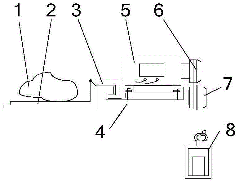 A special crane for vertically carrying explosives