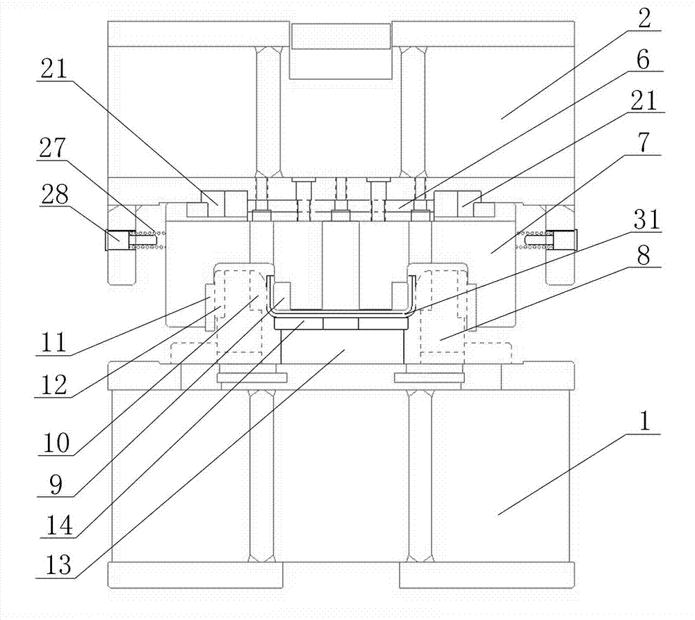 Stepless width adjusting mold of heavy-duty vehicle U-shaped crossbeam