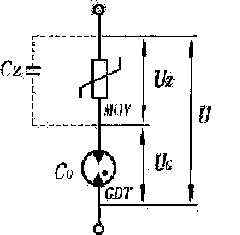 Surge protection device for suppression of continuous pulse