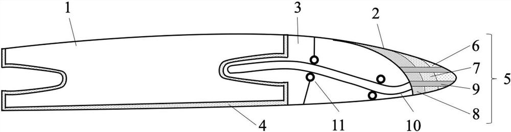 Aircraft fuel tank with energy absorption protection function and leading edge slat