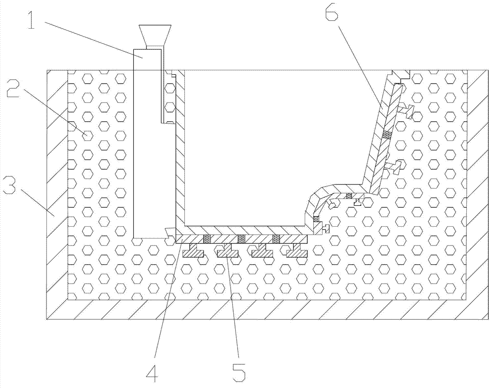 Method for manufacturing casting blank of die for inner containers of household appliances on basis of metal cavity with cold iron structure