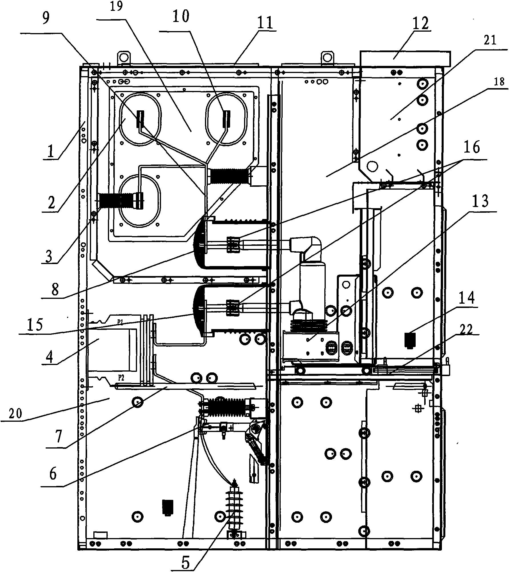 A 24 KV central-positioned switchgear