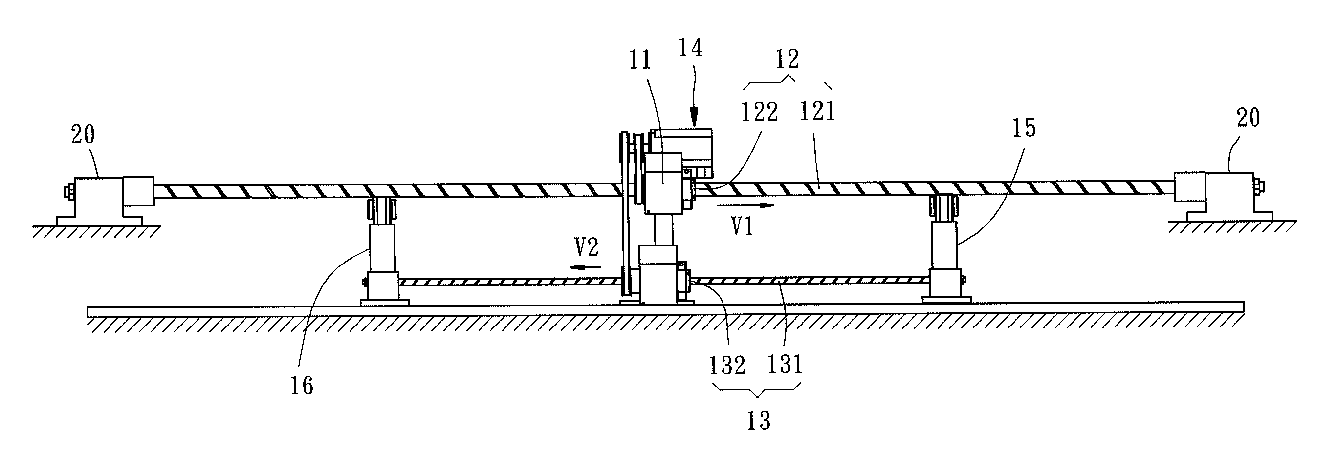 Screw and nut assembly with screw rod support means