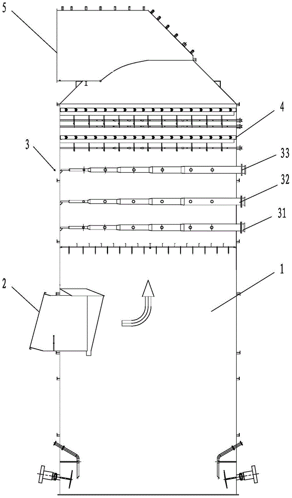 Desulfurizing absorption tower and desulfurizing absorption method