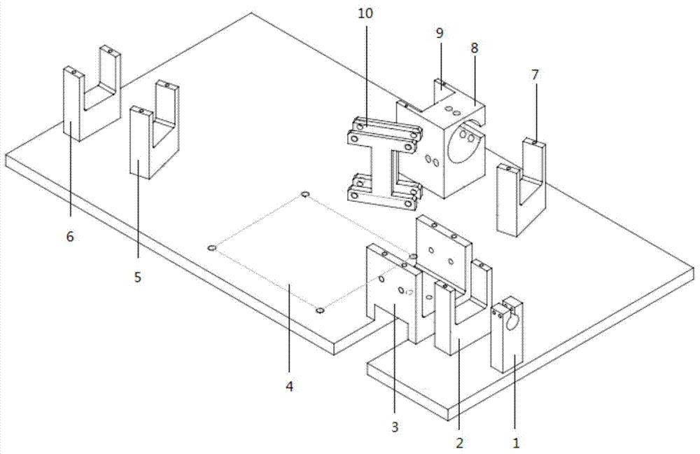 Integral positioning device for multi-device solid laser resonant cavity