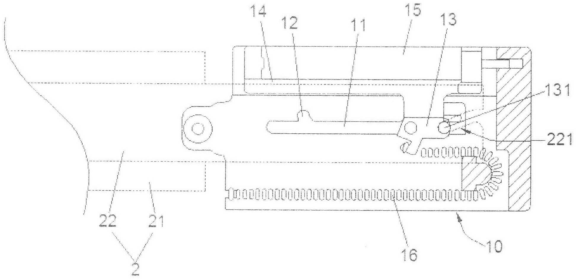 Slide positioning and returning device