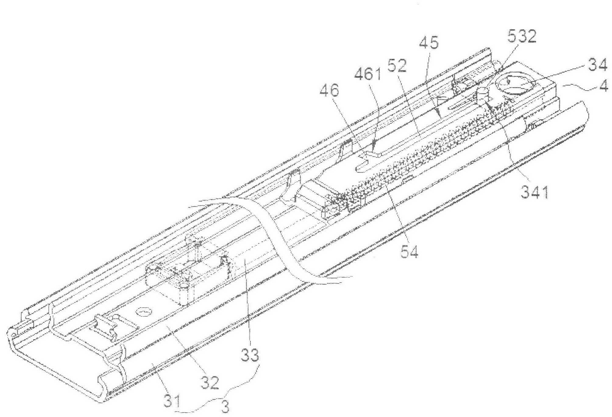 Slide positioning and returning device