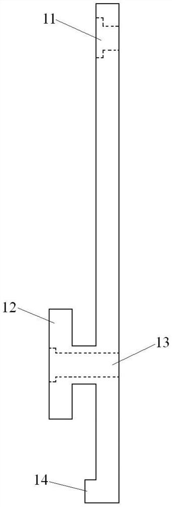 Enhanced external hanging piece for laying medium and large wall tiles and application of enhanced external hanging piece