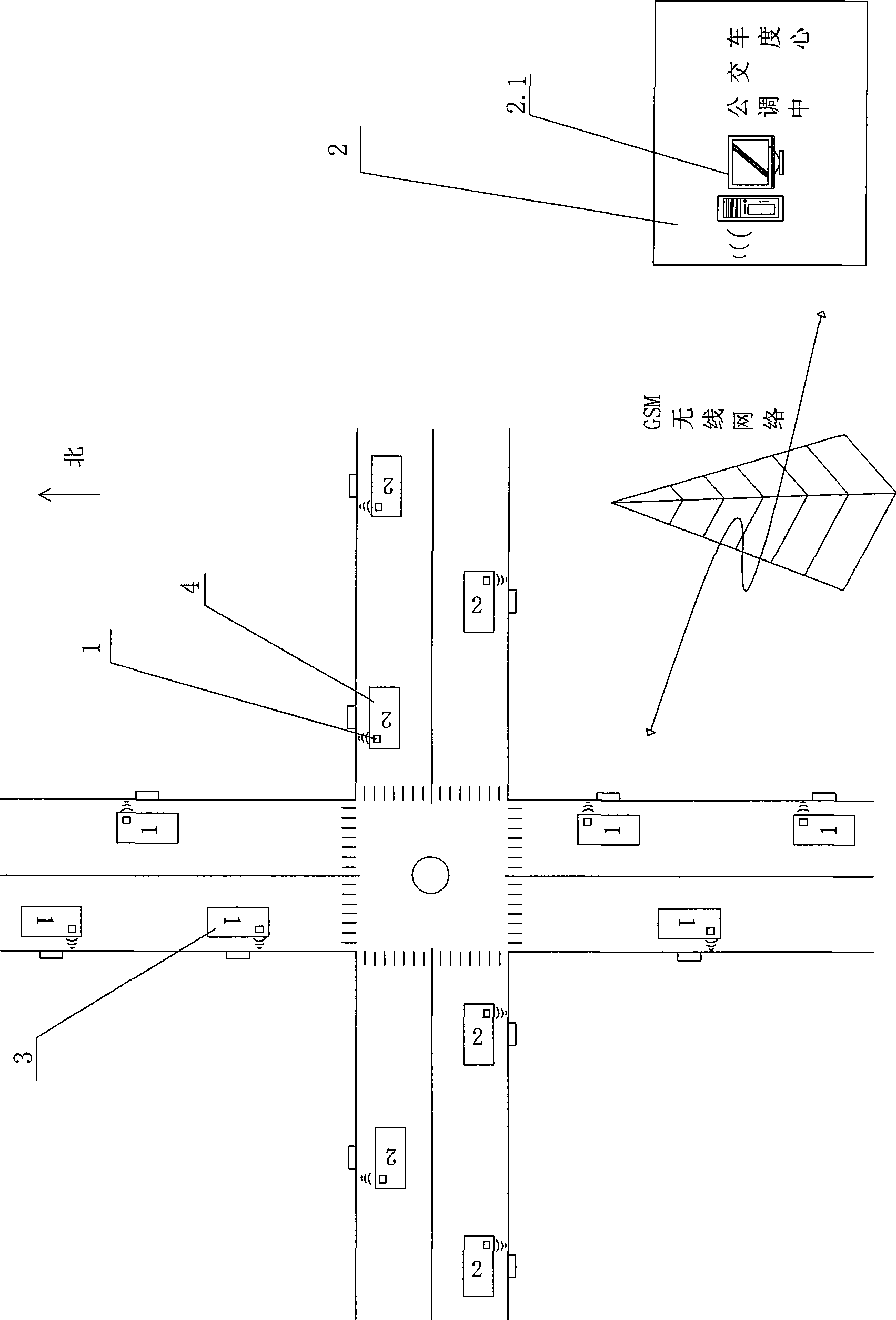 Real time scheduling method for bus based on wireless radio frequency