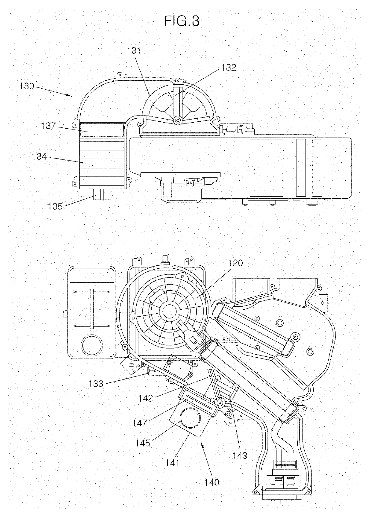 Air conditioning device for vehicle having vacuum cleaning function and control method thereof