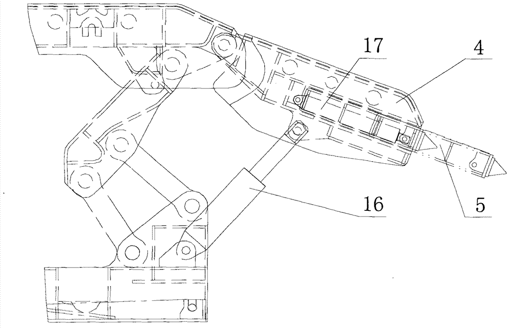 Caving coal hydraulic support with large swing beam structure