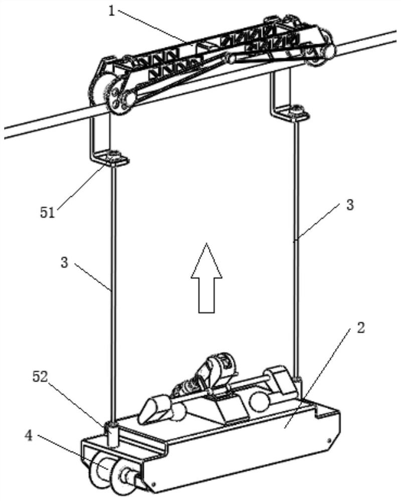 Damper live-line disassembly and assembly robot capable of automatically getting on and off line