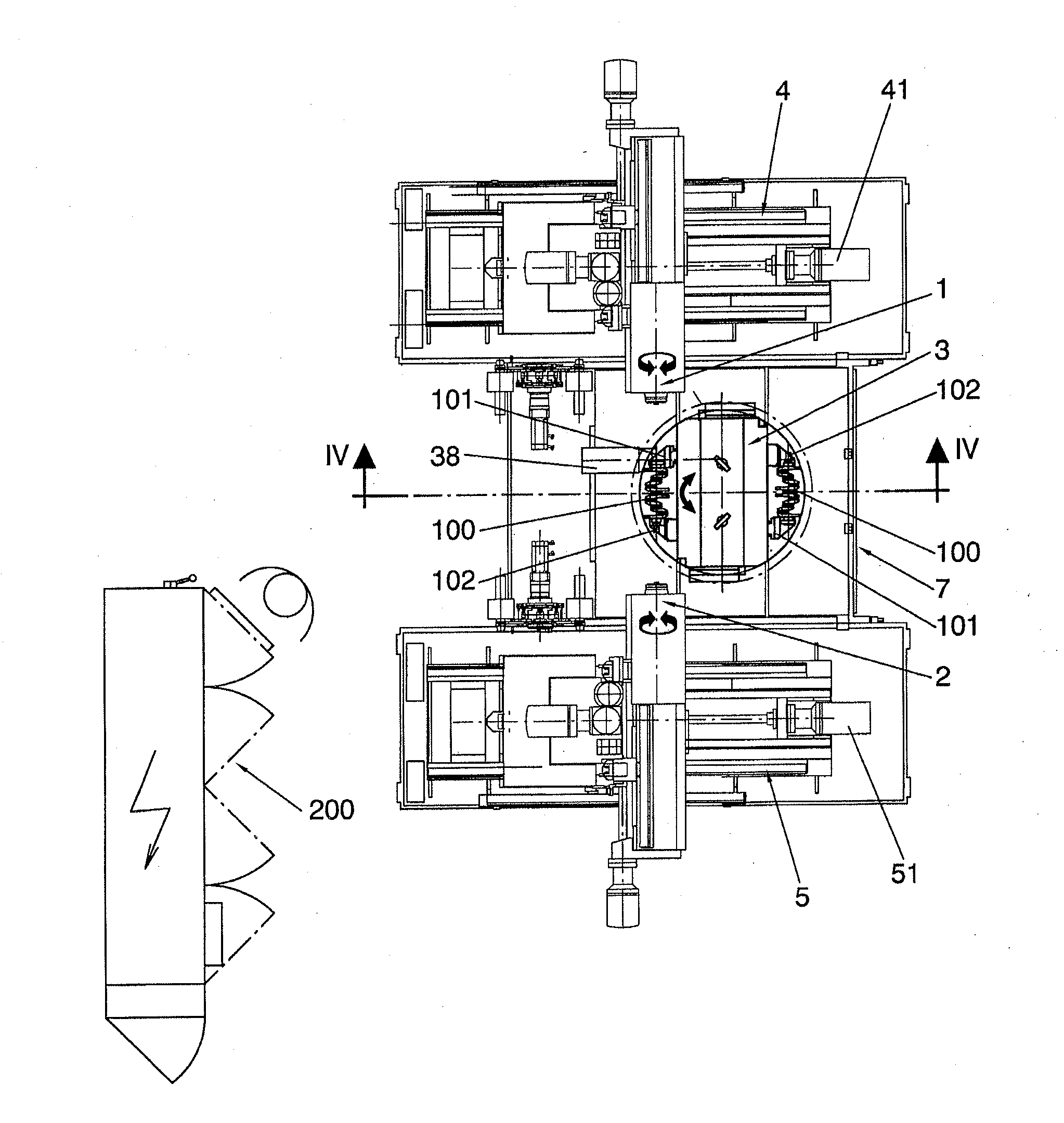 Machine and method for machining ends of crankshafts