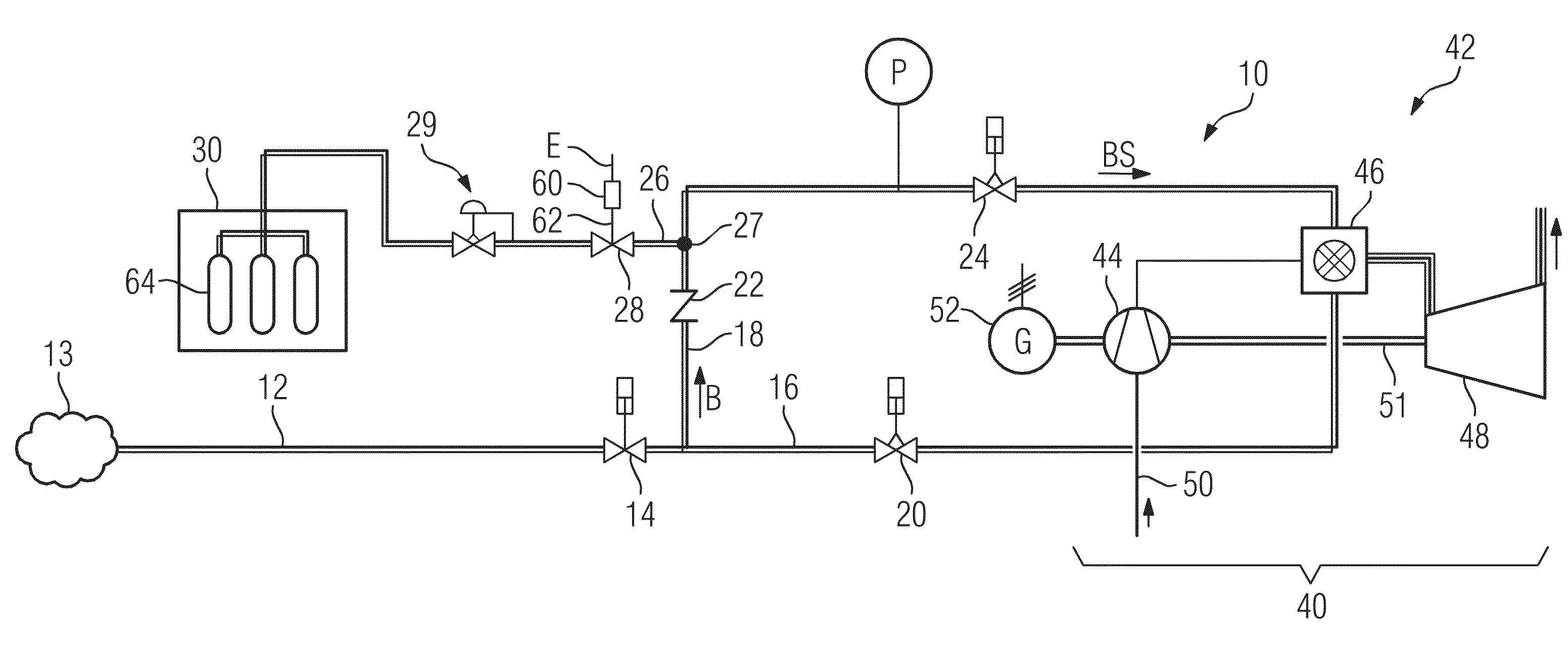 Method for operating a fixed gas turbine, device for regulating the operation of a gas turbine and power plant