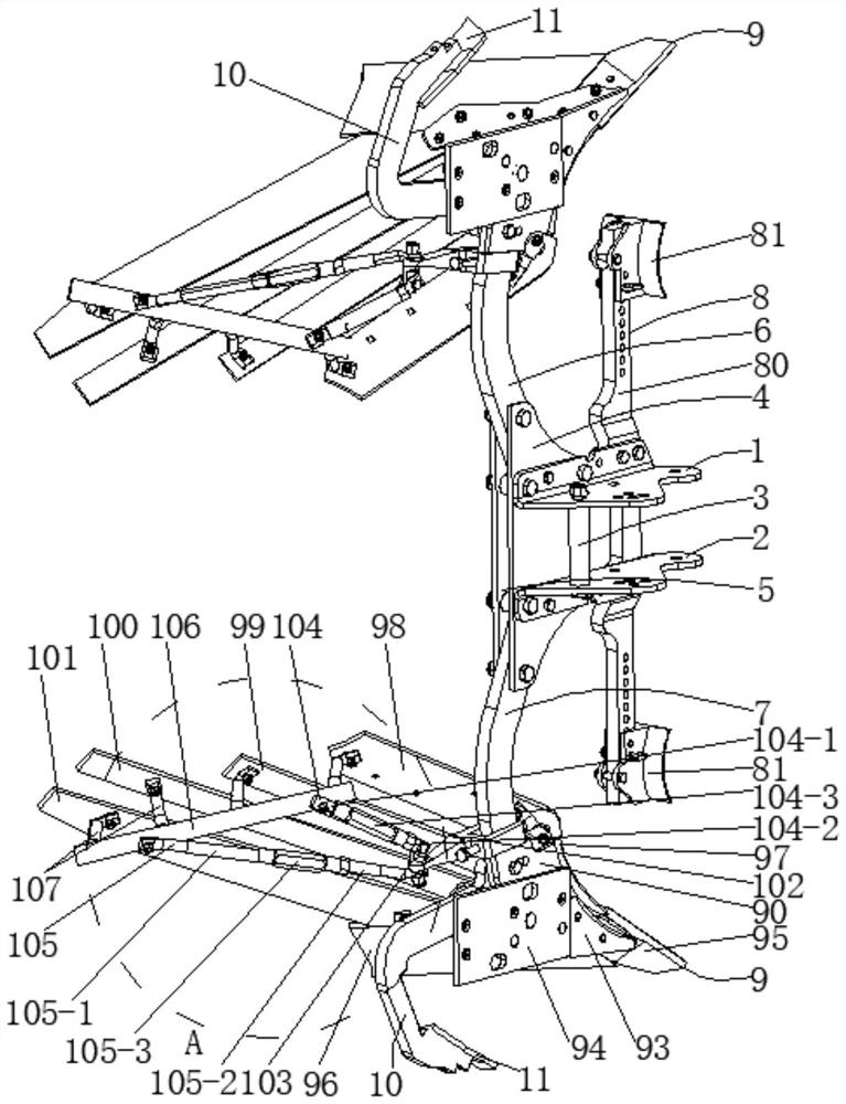 Hydraulic turnover plow with deep scarification function