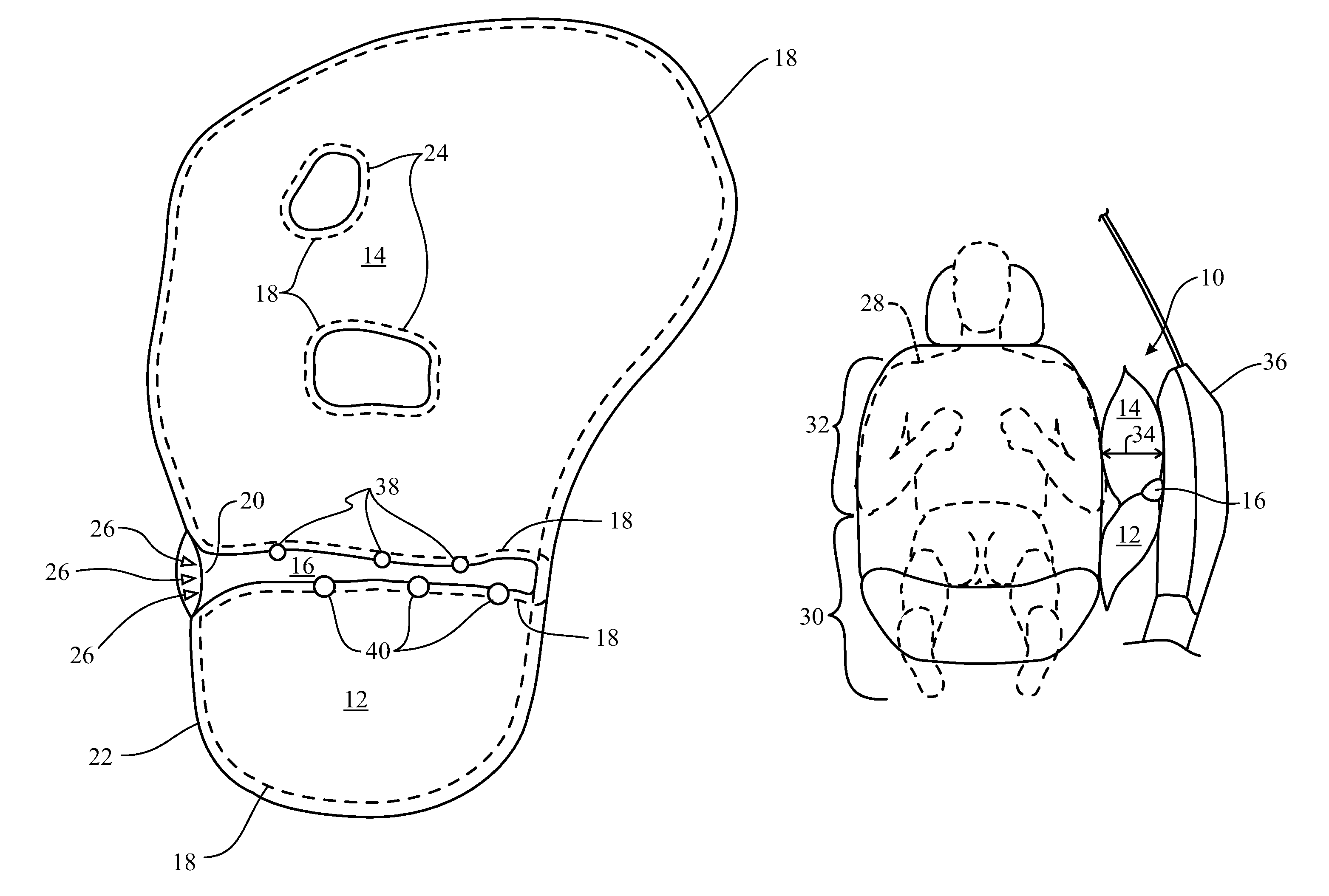 Air bag with pressure-managed gas delivery inflatable duct