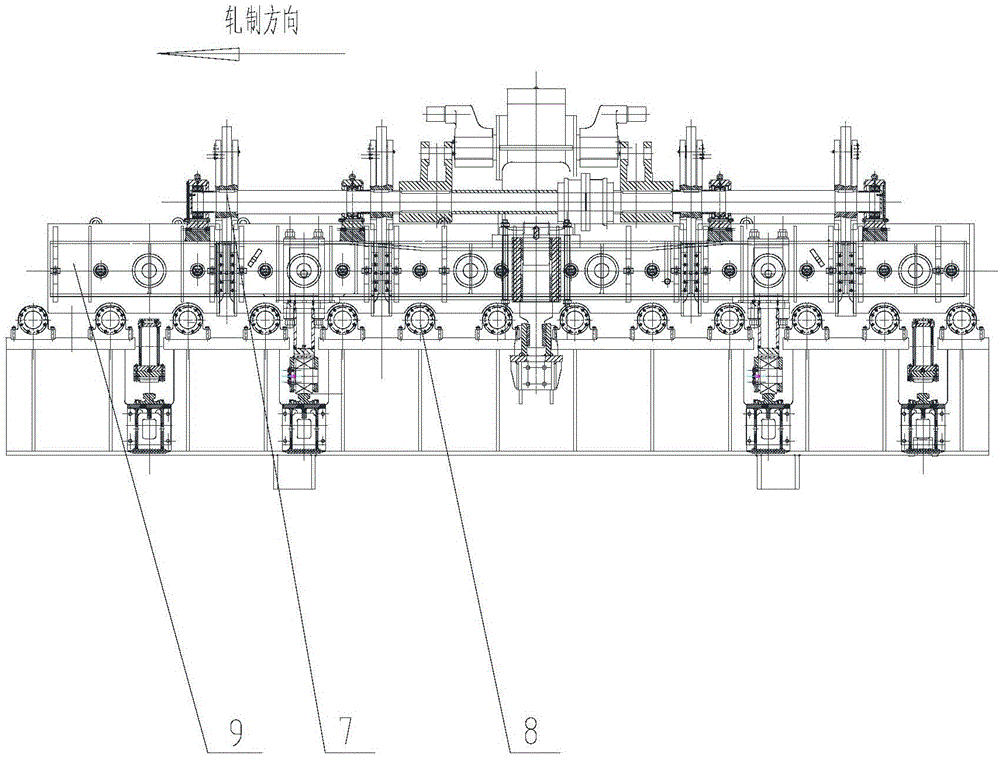 Mould flat steel continuous reversible rolling machine unit and mould flat steel rolling method