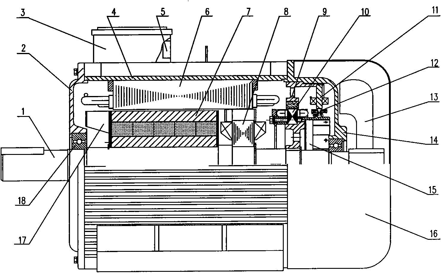 Double permanent magnet power-frequency brushless synchronous generator