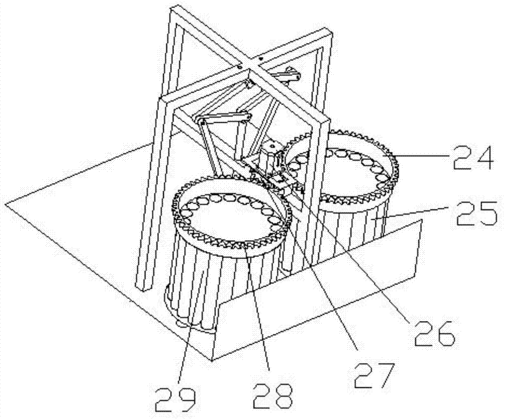 An efficient and compact double-row automatic piling device