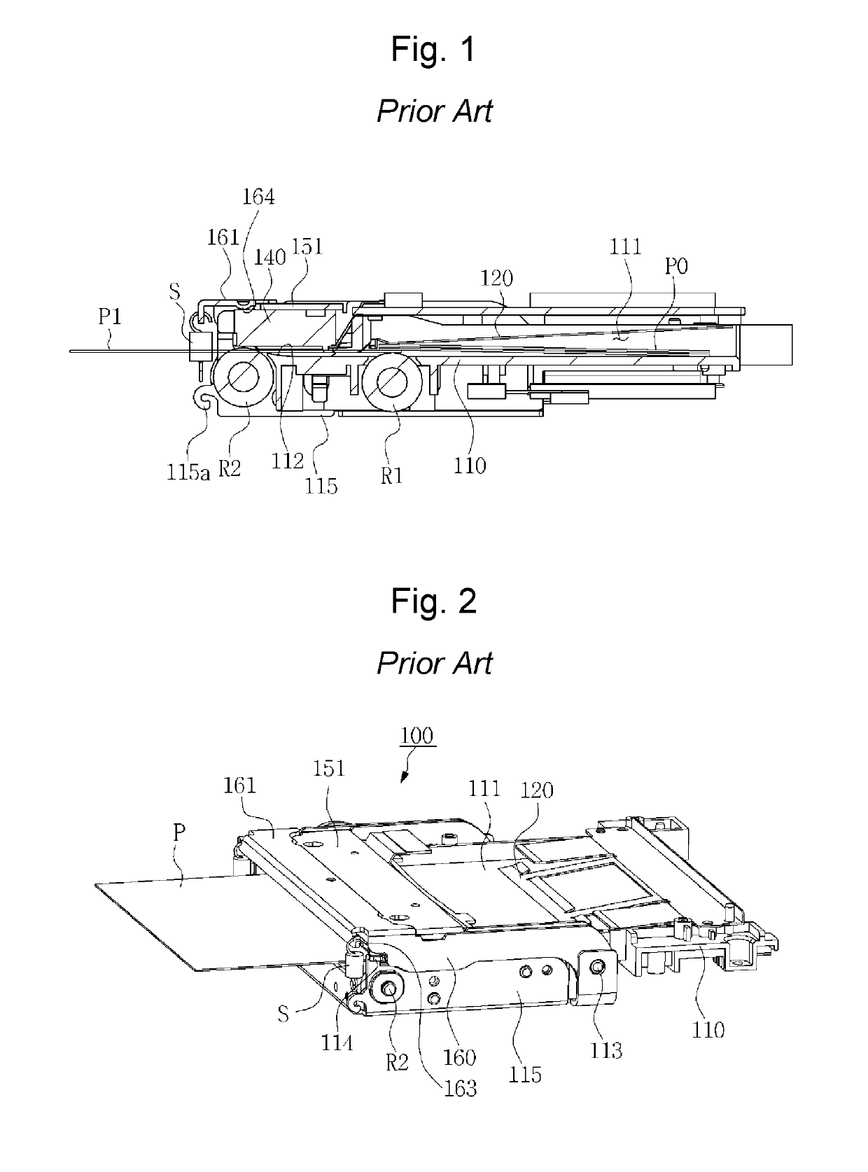 Paper feeding device for printer