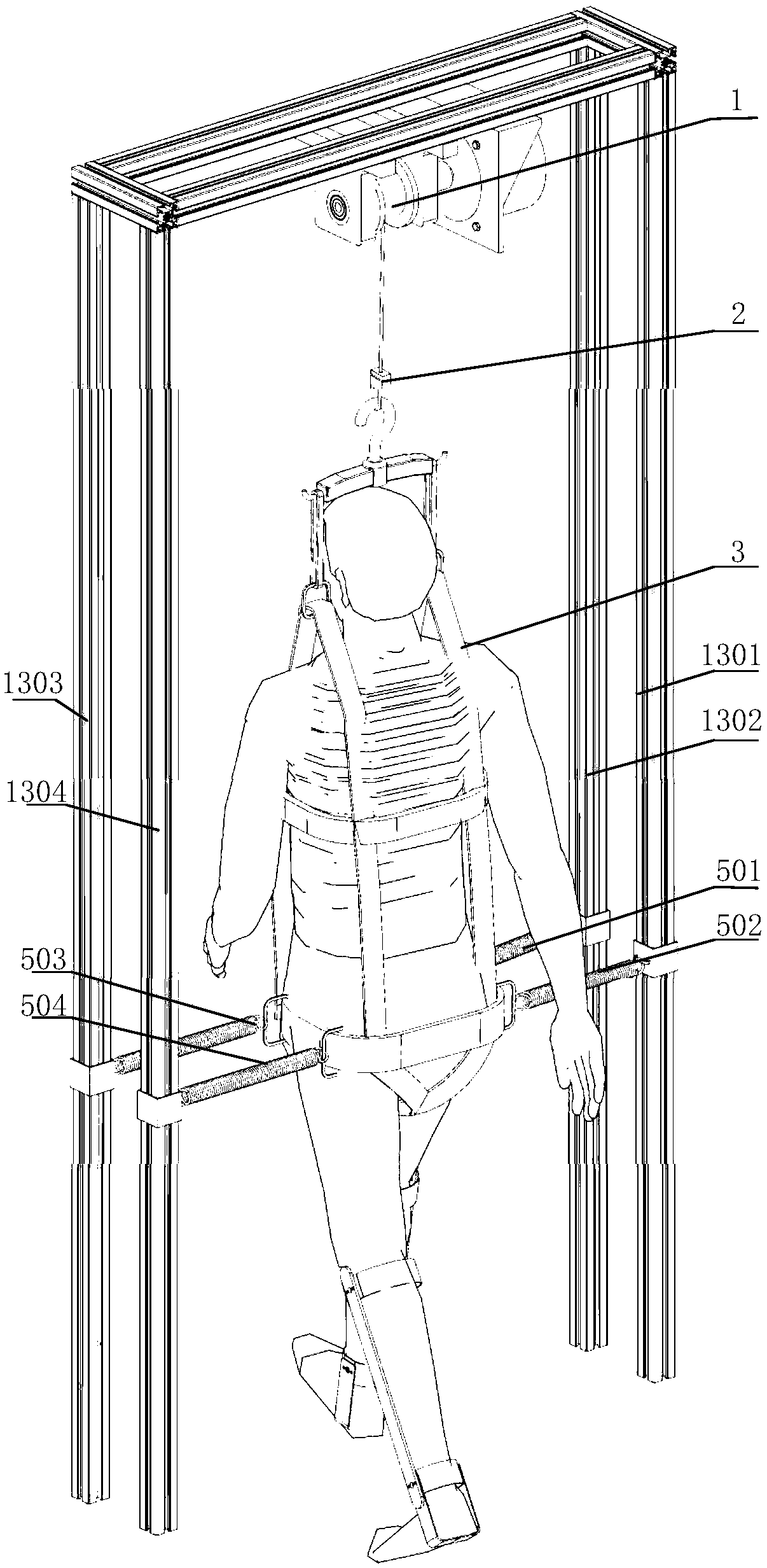 Movable parallel wire driven lower limb rehabilitation robot and implementation method thereof