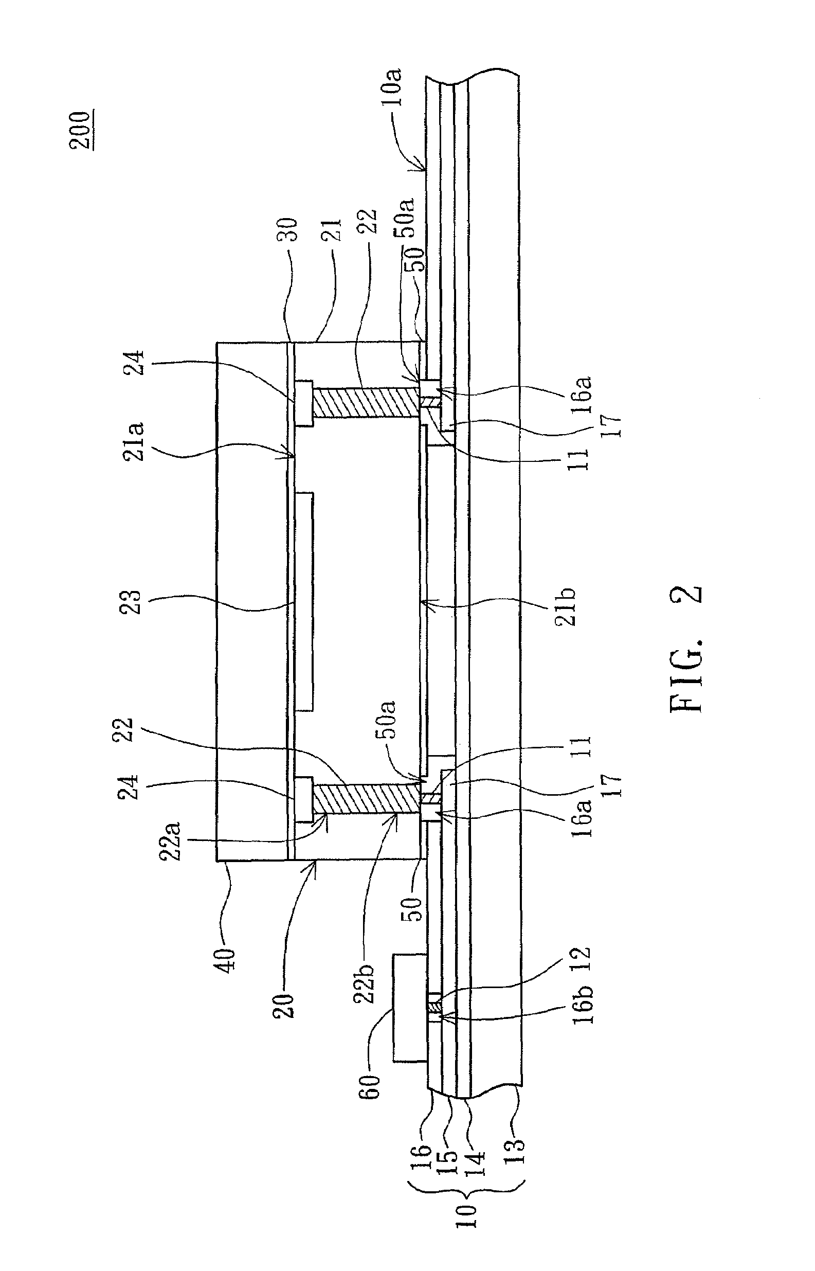 Package optical chip with conductive pillars