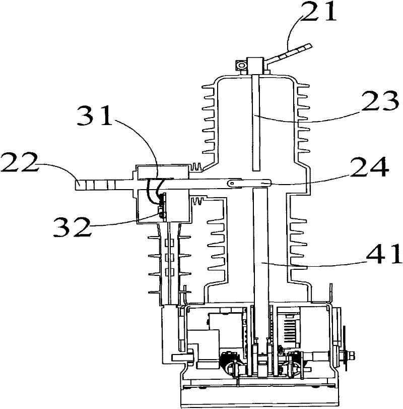 Device for interlocking electronic high-voltage circuit breaker and high-voltage isolating switch