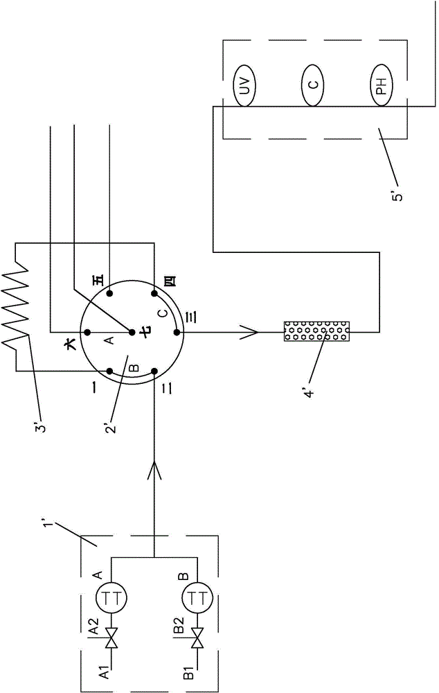 Five-position eight-way valve and chromatogram system based on five-position eight-way valve