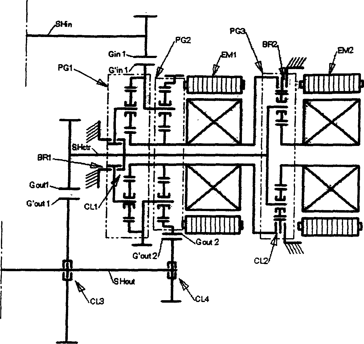 High efficiency energy saving electromechanical hybrid stepless gear