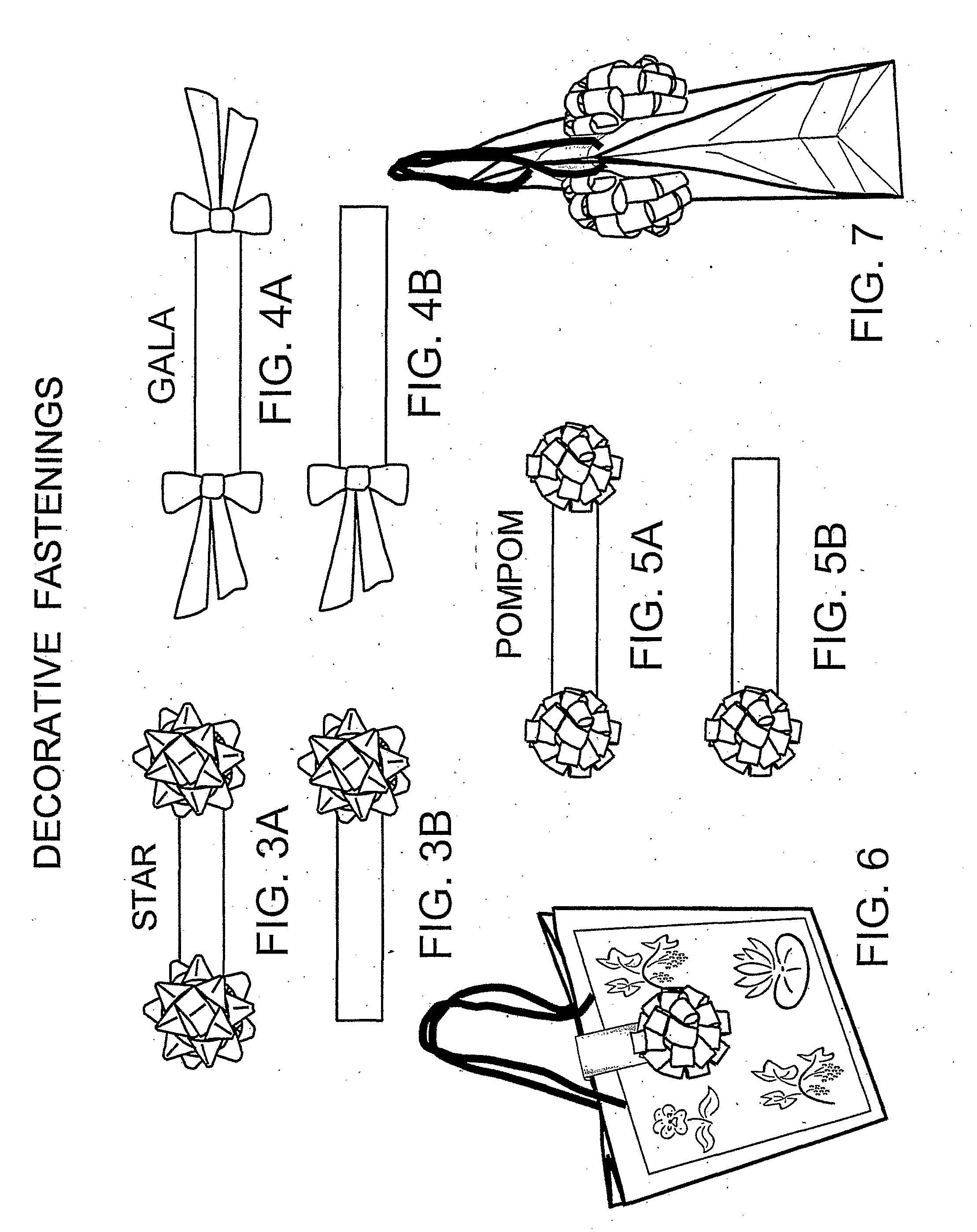 Method and Apparatus to Make Decorative Fastenings for Carrier Bags Containing Gifts, Easy to Apply and of Pleasing Appearance