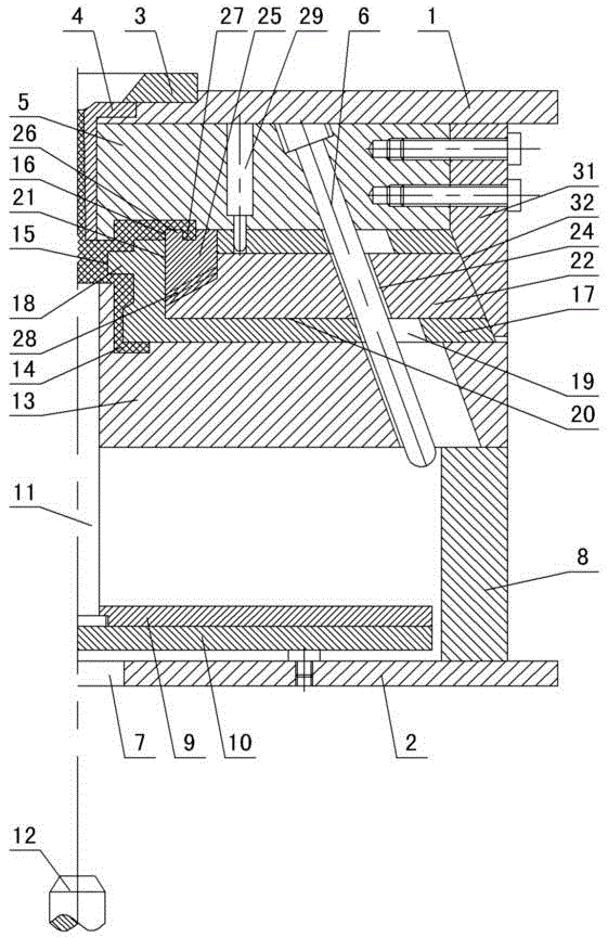 Injection die horizontal and vertical direction combination loose core mechanism