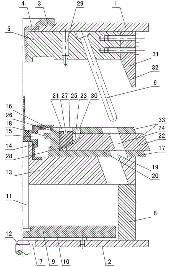 Injection die horizontal and vertical direction combination loose core mechanism