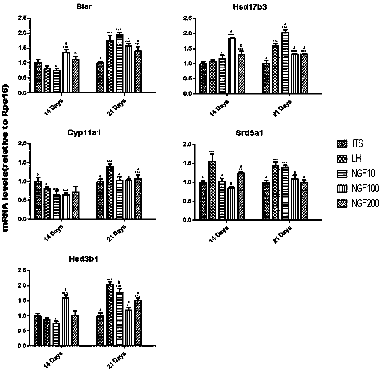 Use of nerve growth factor in preparing medicine for treating middle-aged and elderly male hypogonadism syndrome