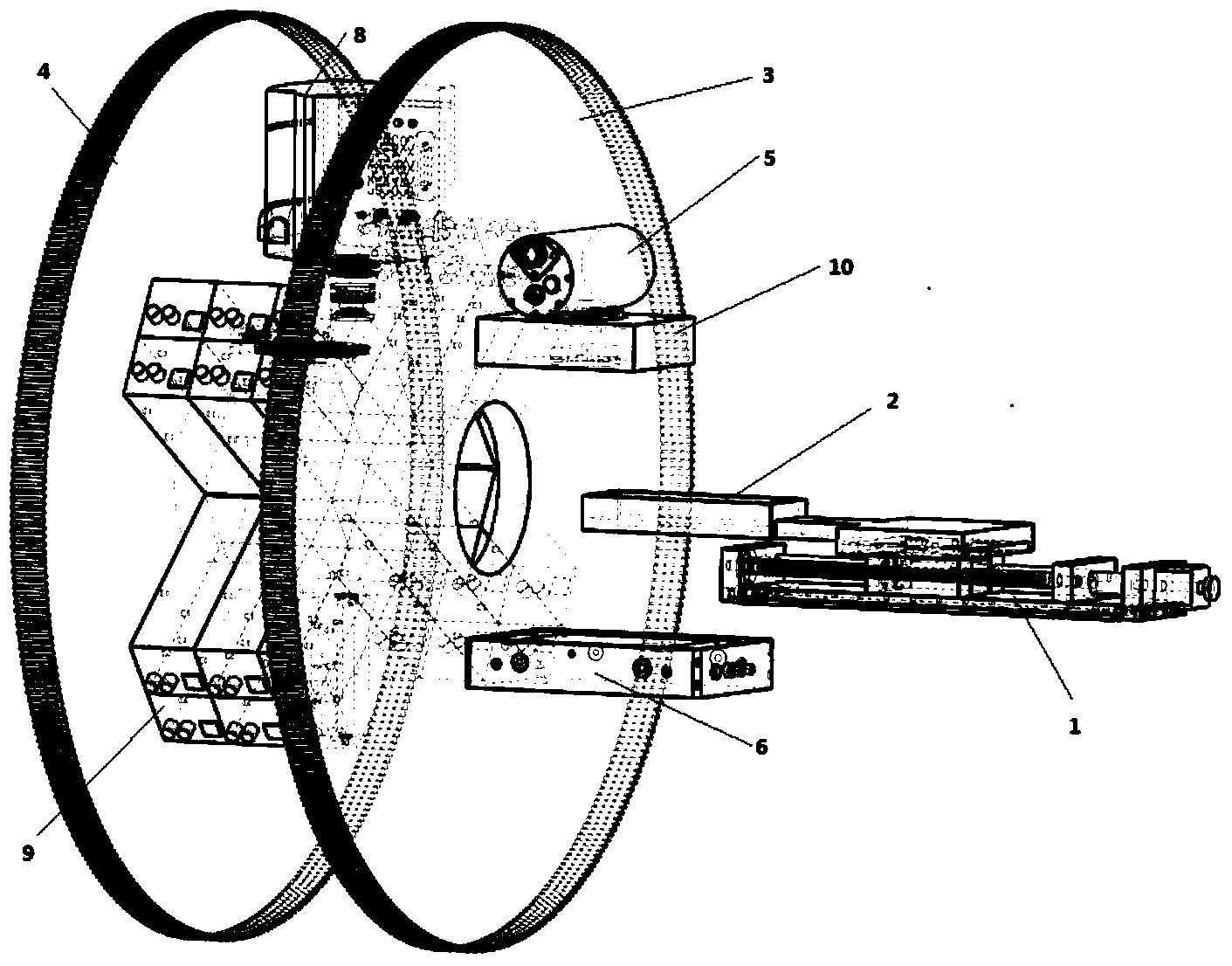 CT/FT/PET three-mode synchronous imaging device