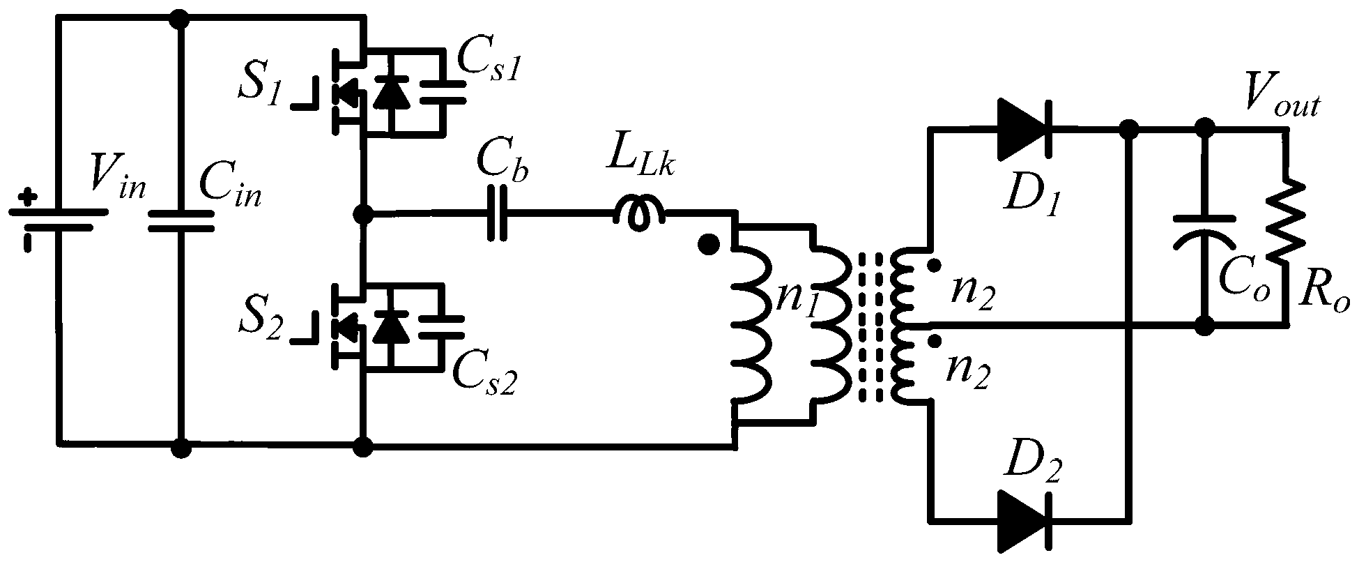 DC-DC (direct-current to direct-current) resonant converter with automatic voltage equalizing function