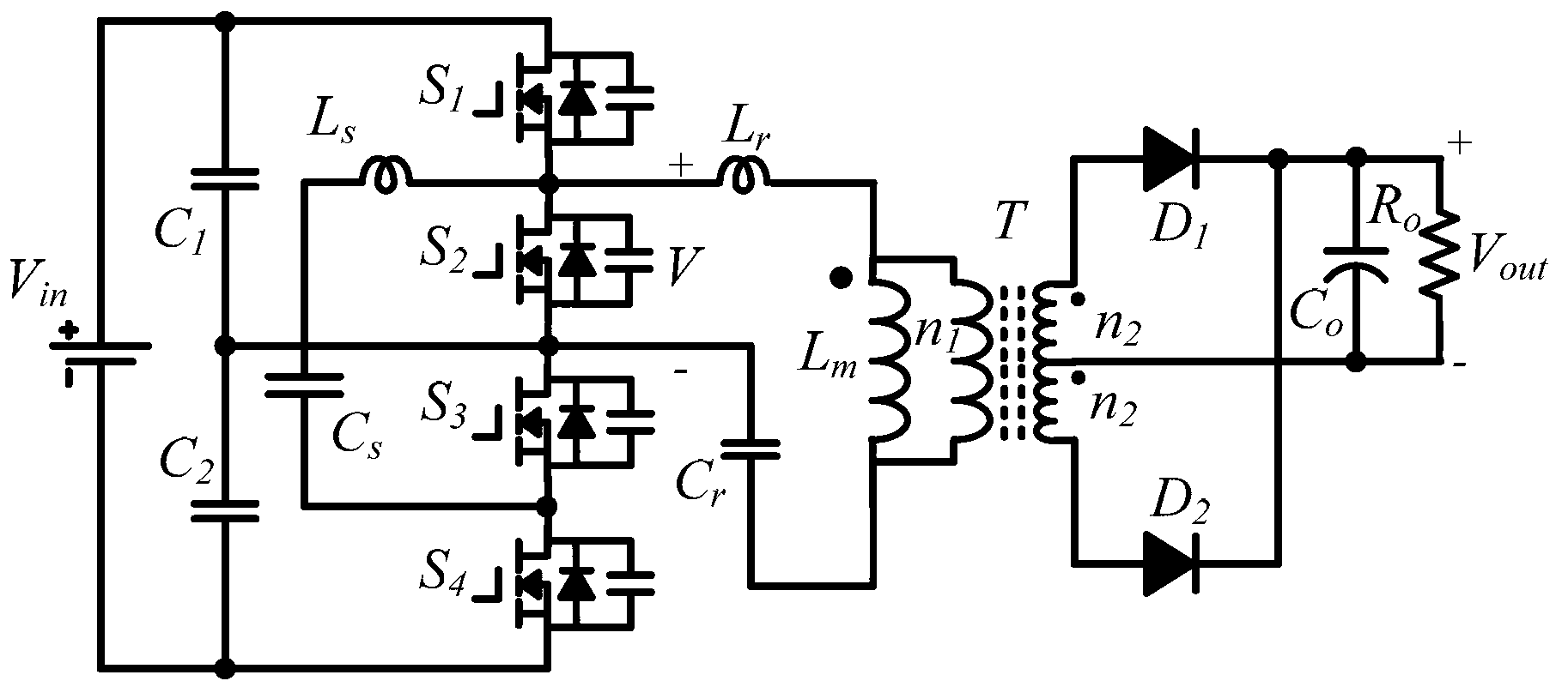 DC-DC (direct-current to direct-current) resonant converter with automatic voltage equalizing function