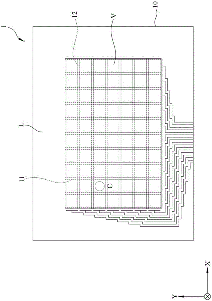 Touch control panel with metal lines free of induction function