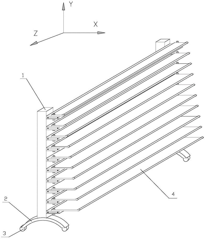 A mobile airflow guiding air supply rack for a hot air drying room