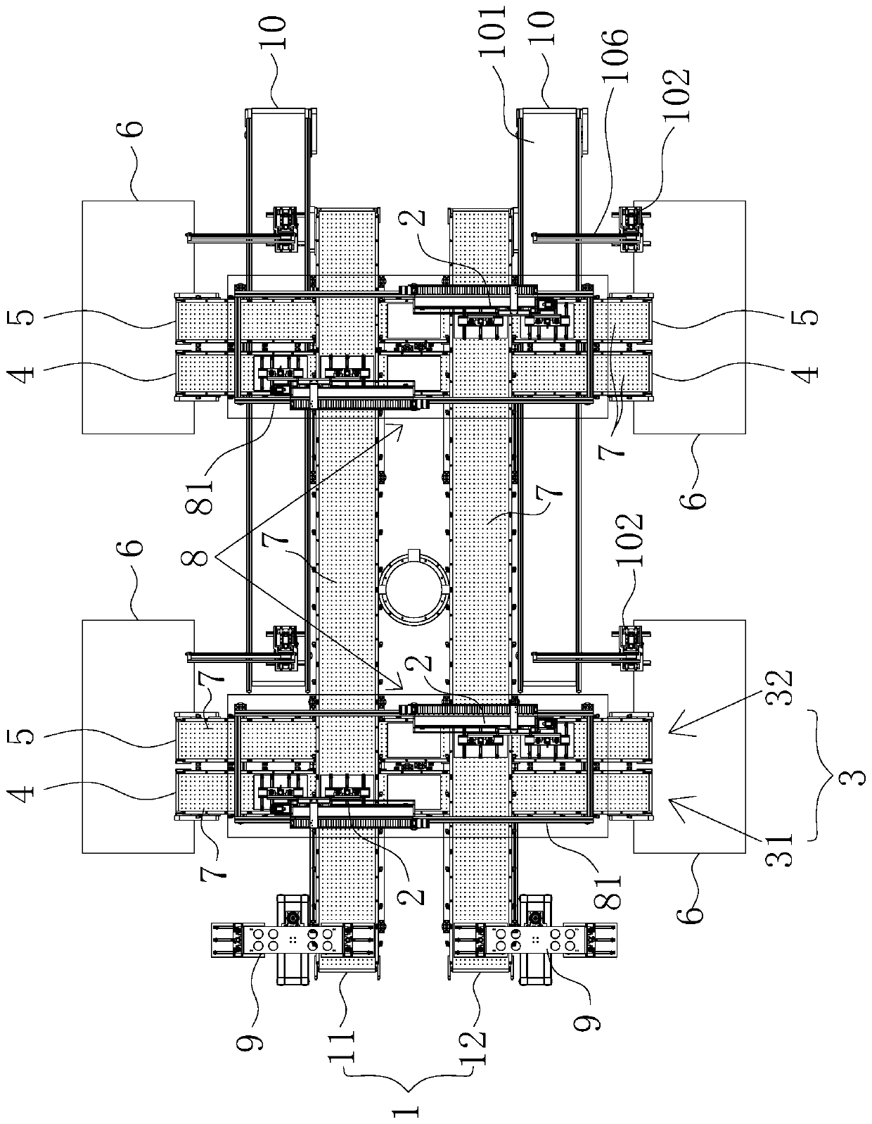 Integrated mold stack conveying system