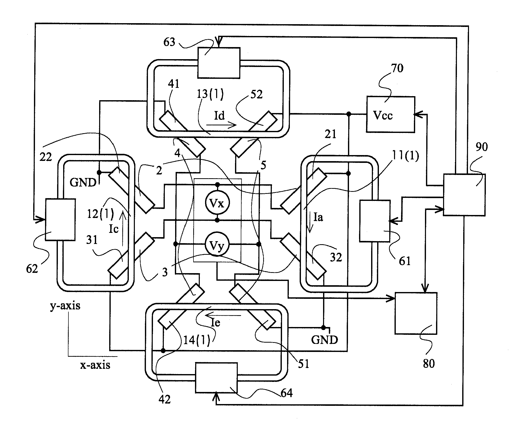 Two-axis magnetic field sensor