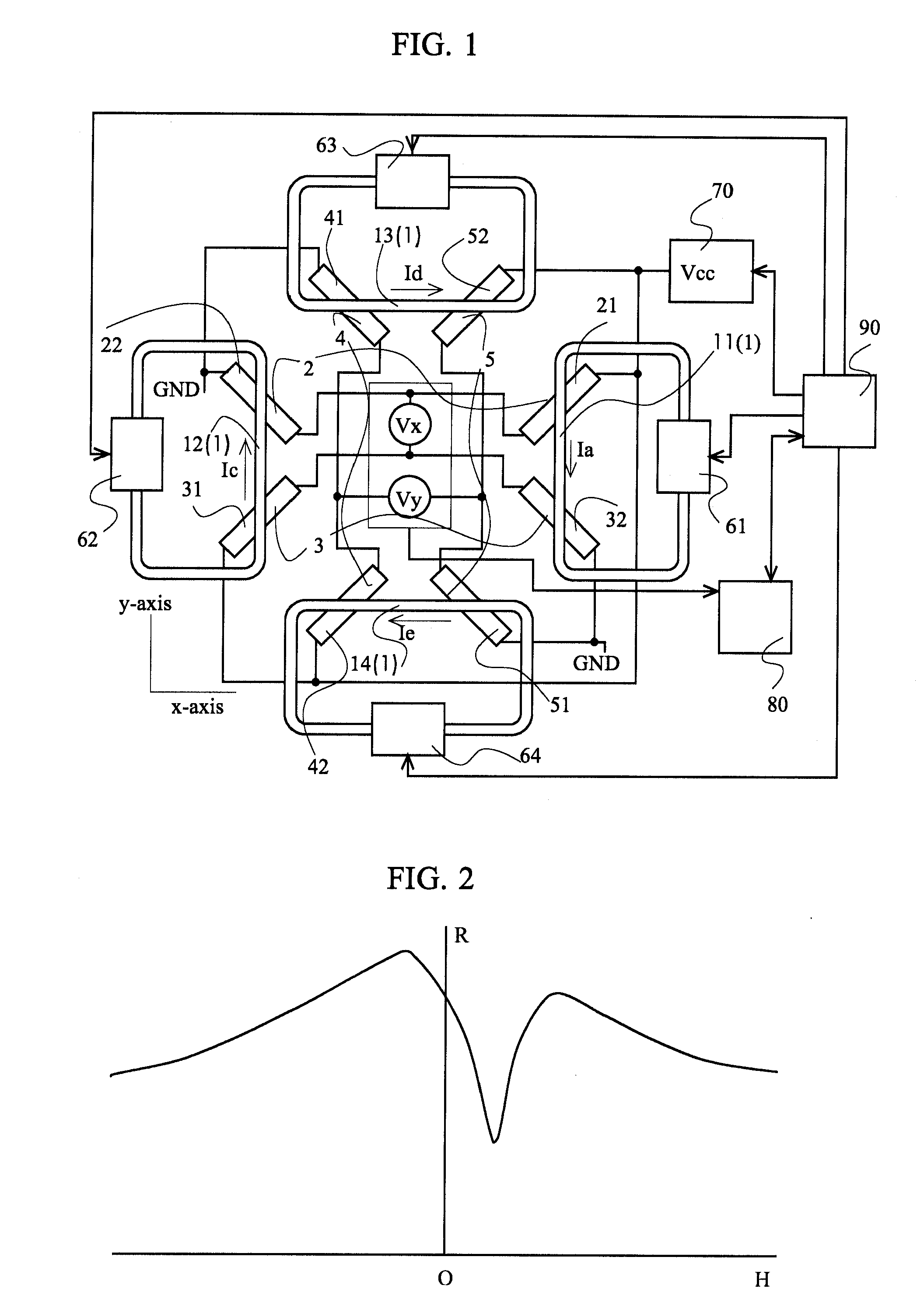 Two-axis magnetic field sensor