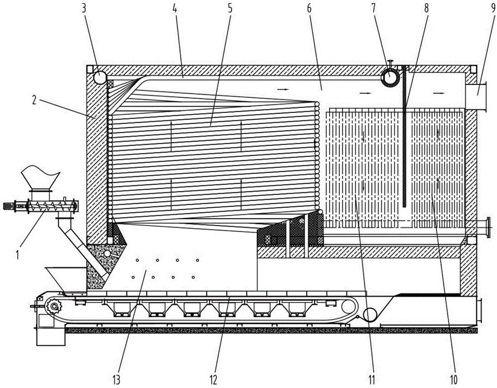 Biomass double square coil pipe heat conduction oil furnace