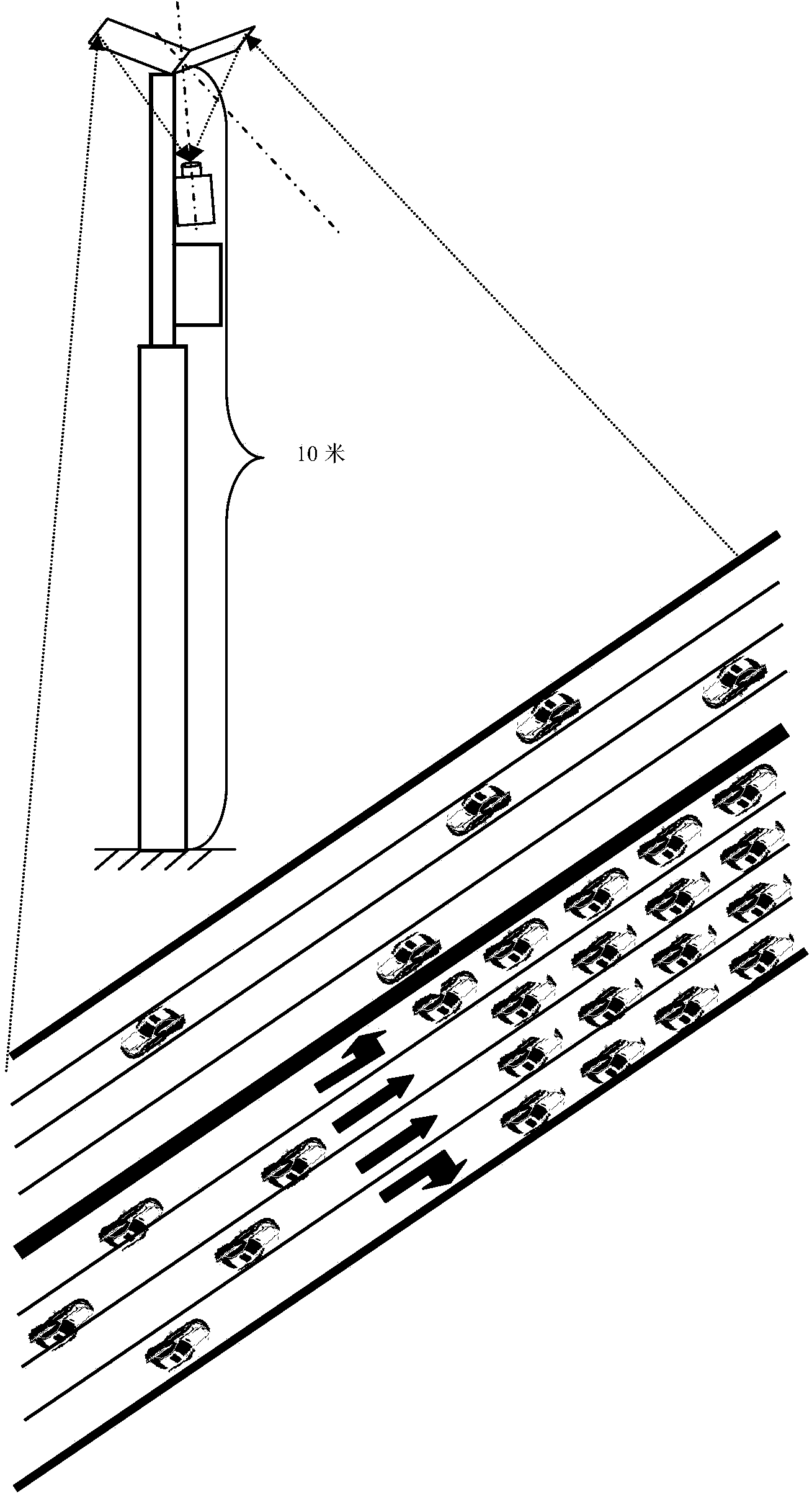 Light-weight holographic road traffic state visual inspection device