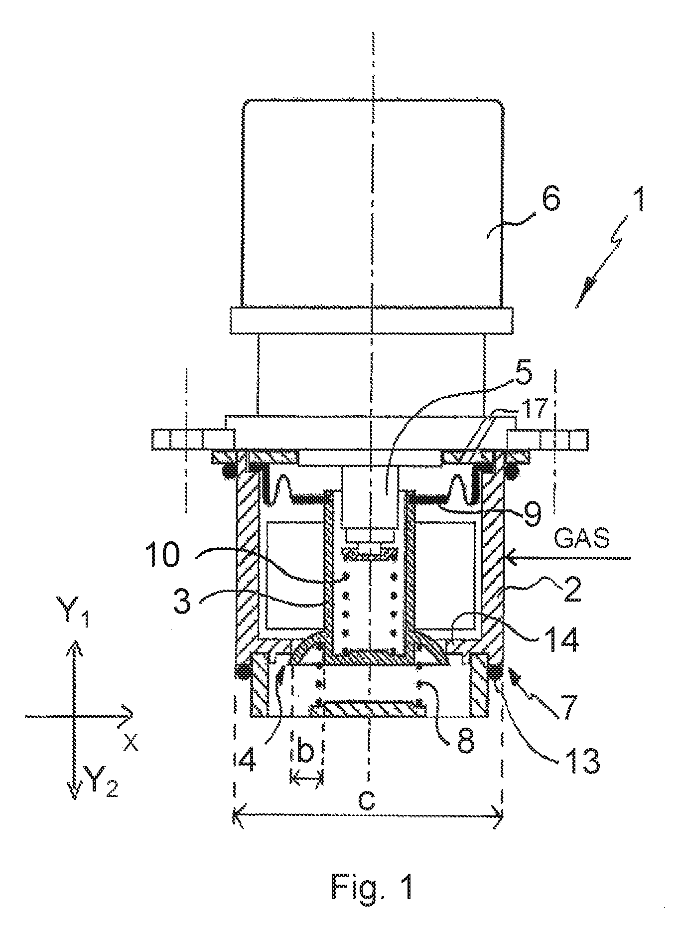 Gas regulating unit of modular construction and gas regulating valve