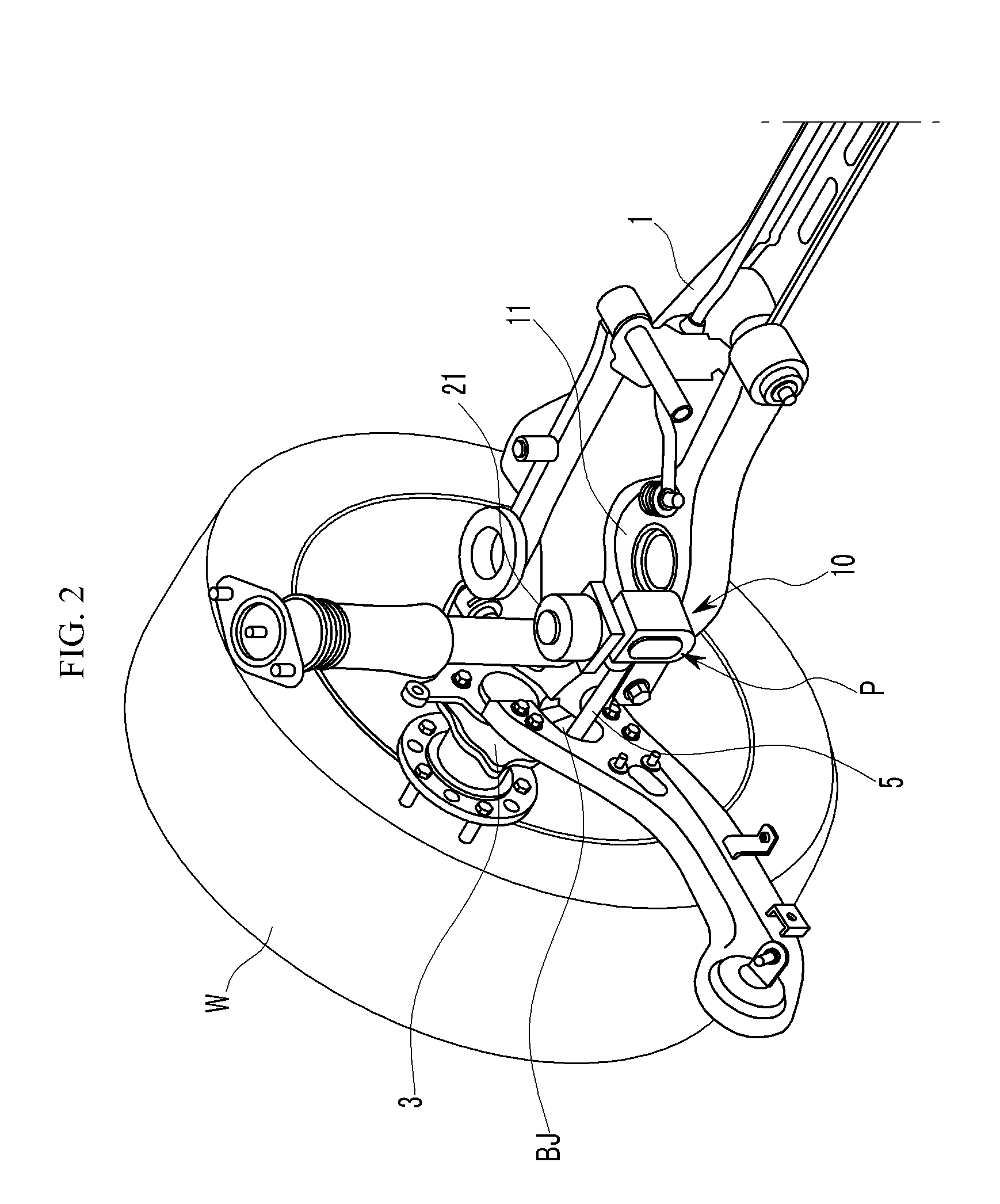 Active geometry control suspension system and actuating device driving the same