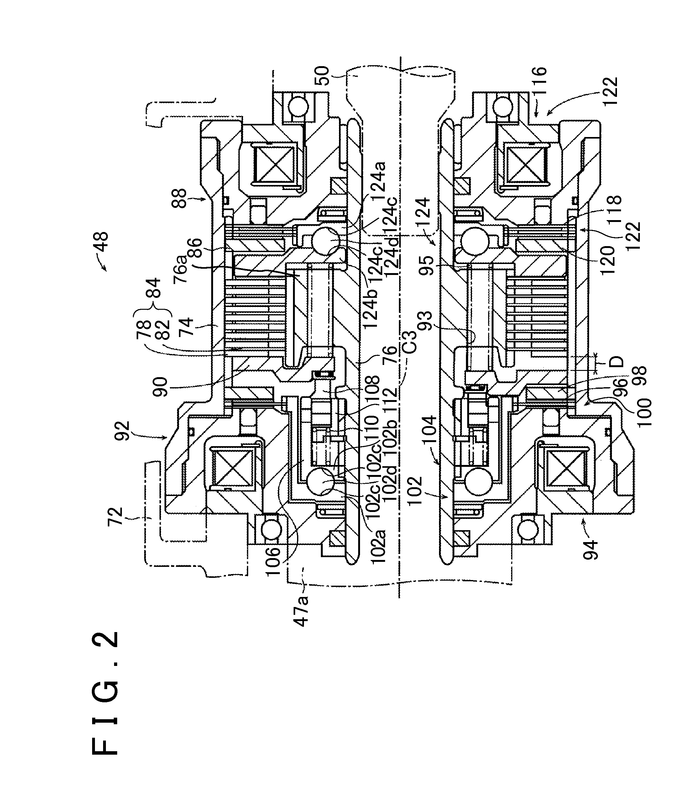 Multiple disc clutch device for vehicle