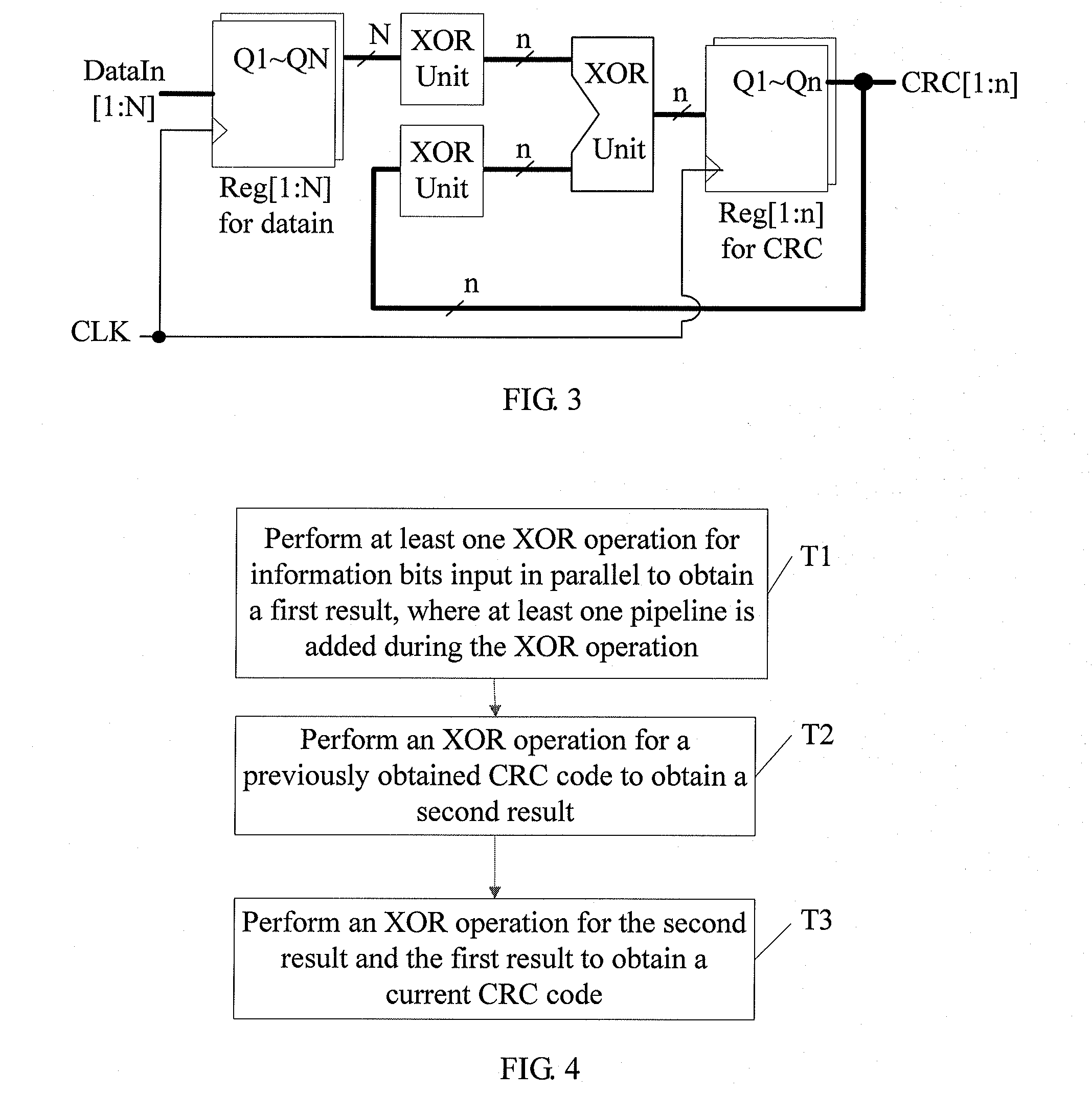 Method and device for implementing cyclic redundancy check codes