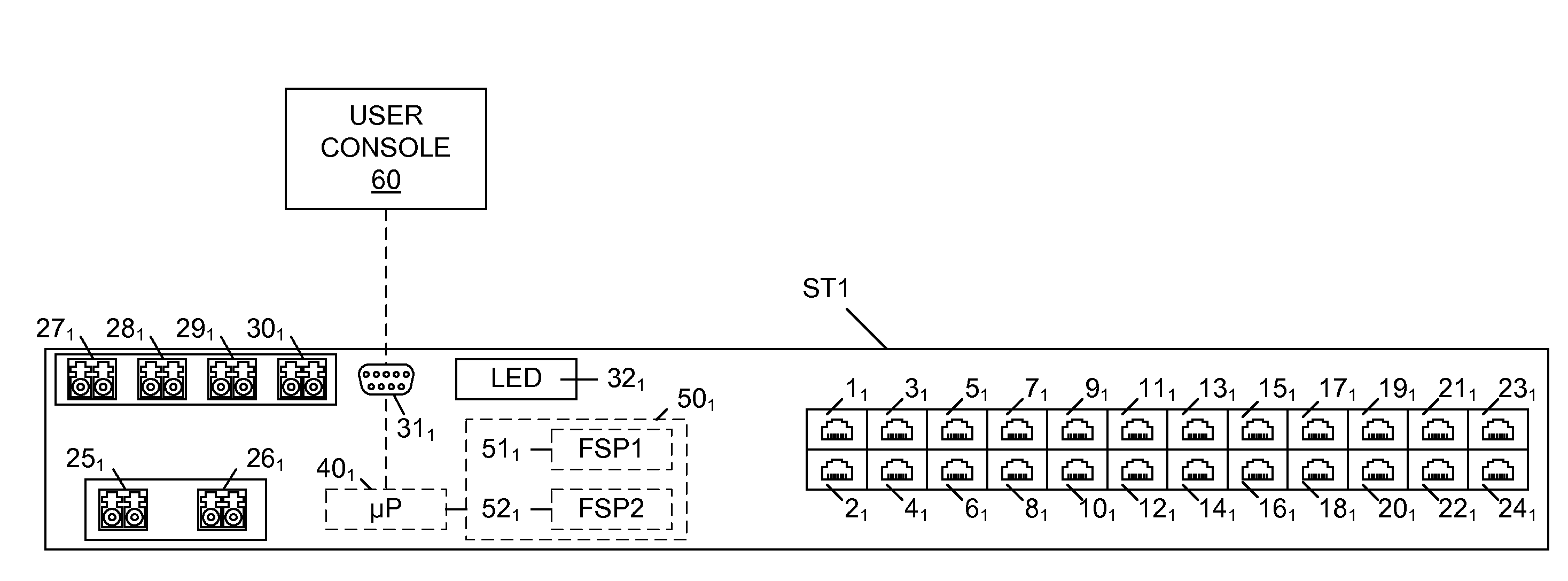 Flexible stacking port